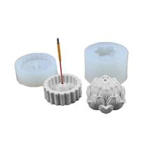 2 Pieces Silicone Cement Handmade Decoration Silicone Molds Incense Burner Epoxy 1