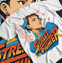Chun Li  - Anime Gif Street Fighter vs King of Fighters SNK Tee Unisex T-Shirt L