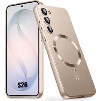 Coque pour Samsung Galaxy S26, Protection Silicone Anti-Rayures avec Cercle Magnétique - Doré