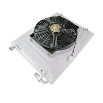 Universalus radiatoriaus aušinimo ventiliatoriaus mazgas Aliuminio kondensatoriaus mazgas 14'' x 18'' senoviniam automobiliui, sunkvežimiui, pikapui, oro kondicionavimui Suction fan 12V