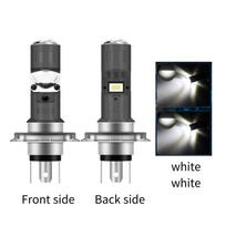 H4 LED Dual Color Motorcycle Headlight Bulbs Hi Lo Beam For Yamaha Kawasaki Suzuki P15D LED Motor signal ligh Accessories 12V H4 white-1pc