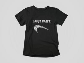 I Just Can’t Shirt Funny Parody Graphic Tee Broken Swoosh Style Sarcastic Humor XXXL