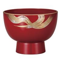 Maeju Lacquerware Fuga Goka Soup Large J-Zone Bowl, Vermilion, 3T-430 [Japanese Bowl, Bowl]