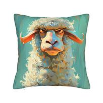 Funny Goat Pillowcases Funny Pillow Case For Living Room Bed Chair Print Pillow Cover Peach skin 18*18(CM)-1Pcs