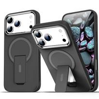 Folding Stand Holder Magnetic Matte Case For iPhone 17 16 Pro Max 15 14 Plus 13 12 For Magsafe Wireless Charge Shockproof Cover For iPhone 17 juoda