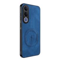 For Vivo V70 FE Vintage Business Phone Case Cover Sheepskin Leather Magnetic Case Vivo V60 Lite Wireless Shell Fundas Vivo V70 Vivo V70 mėlyna