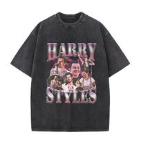 2026 Harry Styles Together Tour Vintage Washed T-Shirt Men Women Pop Music Fashion Oversized Cotton Graphic T Shirt  Short Sleeve Streetwear Tee Top S