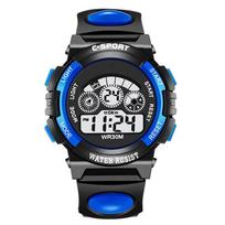 Student Sport Watches For Kids Colorful Electronic Watches 50M Waterproof Clock Children Digital Watch For Boys Girls mėlyna