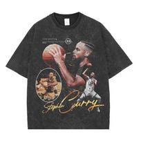 Vintage Series Stephen Curry Oversized Authentic Streetwear Unisex Washed Tee (Hot Selling) S įvairiaspalvis