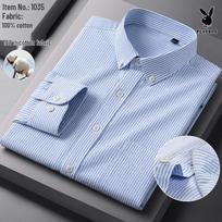 Men's 100% Cotton Oxford Long Sleeve Shirt 42