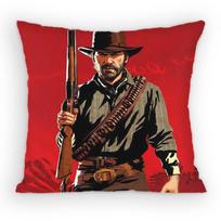Game Red Dead R-Redemption Pillow Case Anti-Dustmite Pillowcase Invisible Zipper Silky Short Plush Sofa Cushion Cover Peach skin 18*18(CM)-1Pcs black