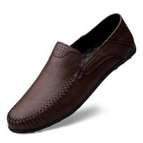 Laisvalaikio vasariniai Vyriški Batai Vyriški Šviesūs Patogūs Juodi Plokšti Batai Loafers Odinė avalynė 38 ruda
