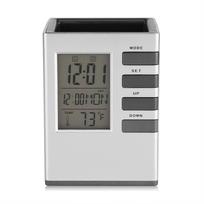 Daugiafunkcinis LED Skaitmeninis LCD Ekranas Temperatūros rodmuo Žadintuvas Rašiklių laikiklio dėklas Dovana white