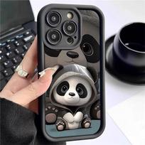 Panda Baby Black Groove Sandpaper Phone Case for iPhone 15/16/17 Pro Max iPhone 17 Pro juoda