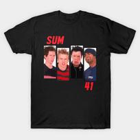 Men Black Print T-shirt Sum 41 No-Cut Transfer Paper Print Cotton Tshirt M juoda