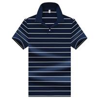 Trumpomis rankovėmis POLO marškinėliai, vyriški kvėpuojantys medvilniniai T-shirtai, verslo atsitiktinio stiliaus apykaklės viršus L mėlyna