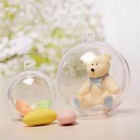 5-10cm Christmas Ball Plastic Transparent Open Bauble Ornament Christmas Party Hanging Pendant Decor DIY Present Candy Gift Box 5cm