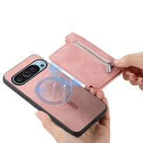 „Google Pixel 9 Pro 8A 7A 7 Pro“ magnetinės odos smūgiams atsparus apsauginis telefono dangtelis Goole Pixel 7 rožinė