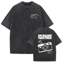 Harry Styles We Belong Together Tour 2026 Vintage Washed T Shirts Men Women Pop Music Fans Fashion Clothing Short Sleeve T-shirt S įvairiaspalvis