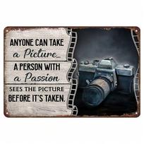 Vintage Camera Film Metal Wall Art Living Room Decor Tin Sign Poster