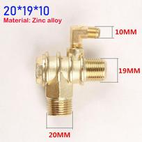 1PC 20*19*10 3 Port Check Valve Copper/Zinc alloy Male Thread Return Valve/Check Valve Connector Tool For Air Compressor