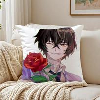 Cool Japanese Anime D-Dazai Osamu B-Bungo Stray Dogs Cushion Cover Pillowcase Anti-Dustmite Living Room Sofa Decor Cushion Room Peach skin 18*18(CM)-1Pcs