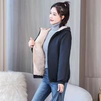Women's Fleece Coat Winter Warm Thicken Solid Windbreaker Hooded Cotton Plush Hooded Jackets Casual Outdoor Windproof Jacket XXXXL juoda