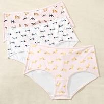 3PCS Cute Women Underwear High Elastic Cotton Underwear Breathable and Quick-drying Women Briefs Hip Lifting Underwear Puppy Pattern Sports Underwear S (45-60 kg)