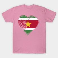Marškinėliai Moterims Grungy Aš Myliu Surinamą Širdis Vėliava Harajuku Spausdinimas Kawaii Marškinėliai Vasariniai Trumpomis Rankovėmis Moteriški Marškinėliai Viršus S rožinė