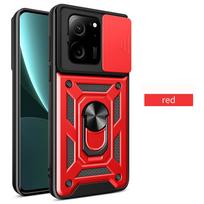 Shockproof Armor Case For Xiaomi Mi 13T 12T 11T Pro Car Holder Phone Cover For Mi 14 13 12 11 Lite Camera Lens Protection Fundas For Mi 13T raudona