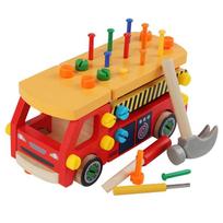 Children 3D Busy Board Wooden Toys Montessori Game Simulation Pretend Play Screw Tools Fine Movement Training Educational Toys raudona