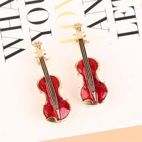 1vnt Elegantiškas raudonas smuiko smeigtukai Sagės Lady Instruments Sagės Papuošalai