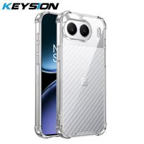 KEYSION Four-Corners Shockproof Transparent Case for OnePlus Nord 4 Soft TPU+PC Clear Phone Back Cover for OnePlus 1+ Nord 4 5G for OnePlus Nord 4 gryna