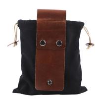 Multifunction Leather Foraging Bag,Outdoor Florist Tool Belt Leather Tool Bag raudona
