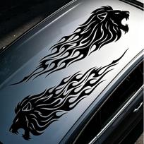 2x Lion Head Car Sticker Decal Simple Installation Easy to Use Stylish Auto Decoration for