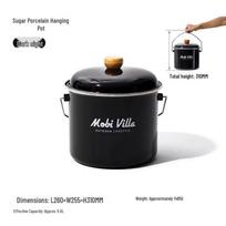 MOBIGARDEN Feast 5L Enamel Camping Hanging Pot black