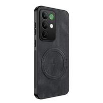 For Realme 15X 5G Vintage Business Phone Case Cover Sheepskin Leather Magnetic Case Realme 15 Pro Wireless Case Realme 15T Realme 15 juoda