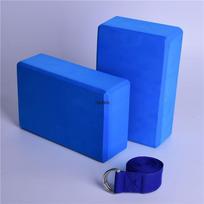 Yoga Block Set Eva Foam With Antislip Design For Home Fitness And Stretching mėlyna