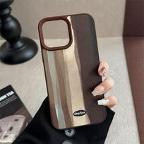 Medieval ins plaid Apple 16 mobile phone case 17pro max leather 15 for iPhone13 Maillard 11 17promax