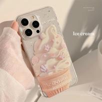 Applicable to Apple 14 mobile phone case 17 transparent glitter iphone16promax summer ice cream 11 small fresh and soft 17promax