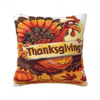 Thanksgiving Day Pillow Cover Vintage Pillow Case For Office Car Home Decorative Cushion Cover Soft Custom Pillowcases Gift Peach skin 18*18(CM)-1Pcs