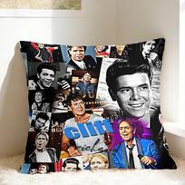 C-Cliff Richard Pillowcases Vintage Pillow Case For Couch Sofa Bedroom Comfy Pillow Cover Peach skin 18*18(CM)-1Pcs