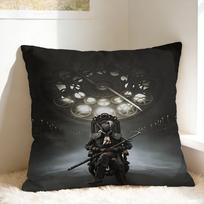 Game Bloodborne Hunter Mark Pillow Case Vintage Pillow Cover Custom Pillowcases For Sofa Bedroom Home Decor Peach skin 18*18(CM)-1Pcs