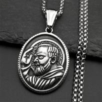 Padre Pio Saint Father Oval Medal Necklace for Men Stainless Steel Gold Color Christian Religious Pendant Necklaces Jewelry