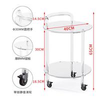 Acrylic Bedside Table, Modern Mobile Side Table with Wheels, Multifunctional Sofa End Table,Simple Creative Movable Storage Cart