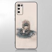Ežiukas rūke telefono dėklas Samsung Galaxy A12 A02S A22 A32 A52 A72 A71 A51 A41 A31 A21 A11 A50 A70 A10S A20S juodas dangtelis Samsung A02