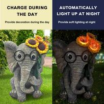 Solar Powered Patio Lamp With Elephant Garden Light Retro Garden Lights For Outdoor Table Patio Lawn Yard Parks Decoration