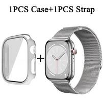 Milanese Loop Strap +Case Cover for Apple IWatch Series 10 42mm/46mm WatchBand Bracelet Shell for IWatch Series 10 Watch Accessories Series 10 42mm sidabras