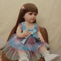 55cm Reborn Toddler Girl Doll Betty Soft Silicone Full Body Vinyl Toy lifelike Newborn Baby Wig Hair Gifts for Children Toys 55cm
