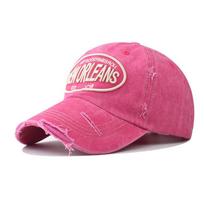 Vintažinė skalbiama kaubojiška beisbolo kepurė su siuvinėjimu Snapback kepurė vyrams, moterims, dėvėta Hip Hop kepurės Reguliuojama vientisa medvilninė skrybėlė nuo saulės rožinė raudona spalva